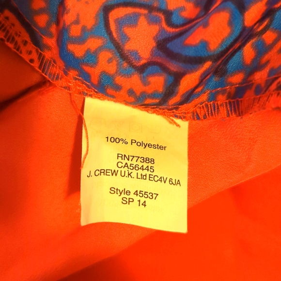 J.Crew dark‎ pink red paisley print popover tunic top - Picture 7 of 8